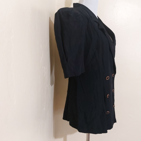 All That Jazz Vintage 80s Retro Sheer Floral Short Sleeve Blazer Jacket Womens - Picture 3 of 12